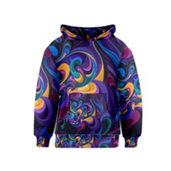 Colorful Waves Abstract Waves Curves Art Abstract Material Material Design Kids  Pullover Hoodie by Semog4