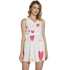Hearts-36 Sleeveless High Waist Mini Dress