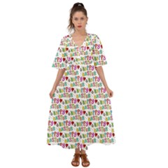 Holidays Kimono Sleeve Boho Dress