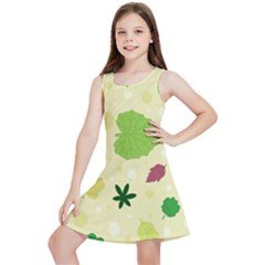 Leaves-140 Kids  Lightweight Sleeveless Dress