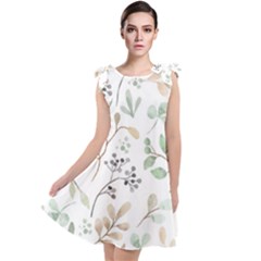 Leaves-147 Tie Up Tunic Dress