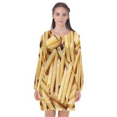 Pasta-79 Long Sleeve Chiffon Shift Dress 