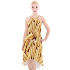 Pasta-79 High-low Halter Chiffon Dress 