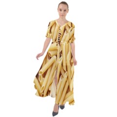Pasta-79 Waist Tie Boho Maxi Dress