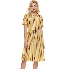 Pasta-79 Button Top Knee Length Dress