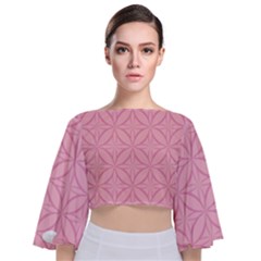 Pink-75 Tie Back Butterfly Sleeve Chiffon Top by nateshop