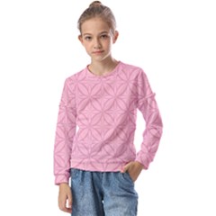 Pink-75 Kids  Long Sleeve Tee With Frill 