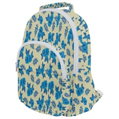 Rose-blue Rounded Multi Pocket Backpack