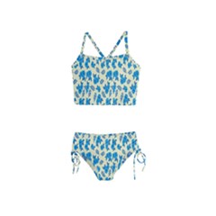 Rose-blue Girls  Tankini Swimsuit