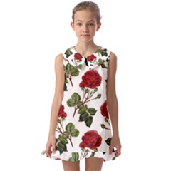 Roses-51 Kids  Pilgrim Collar Ruffle Hem Dress