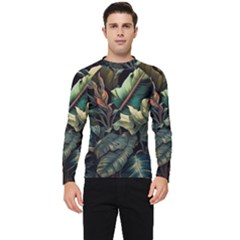 Tropical Leaf Leaves Foliage Monstera Nature Men s Long Sleeve Rash Guard