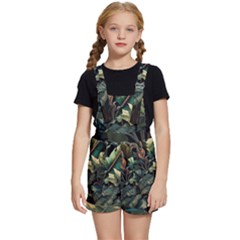 Tropical Leaf Leaves Foliage Monstera Nature Kids  Short Overalls
