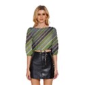 Field Agriculture Farm Stripes Diagonal Mid Sleeve Drawstring Hem Top View1