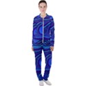 Spiral Shape Blue Abstract Casual Jacket and Pants Set View1
