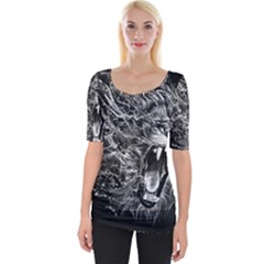 Lion Furious Abstract Desing Furious Wide Neckline Tee