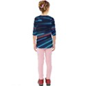Orange Blue Dot Dots Lines Abstract Abstract Digital Art Kids  Quarter Sleeve Raglan Tee View2