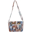 Cats Watercolor Pet Animal Mammal Shoulder Bag with Back Zipper View3