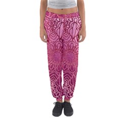 Pink Mandala Glitter Bohemian Girly Glitter Women s Jogger Sweatpants