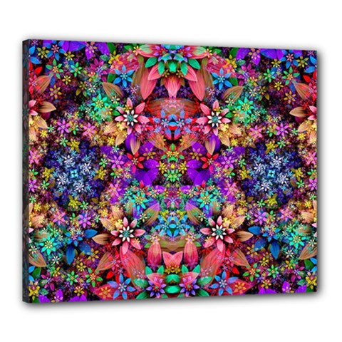 Flower Patterns Abstract Pattern Digital Art Canvas 24  X 20  (stretched)