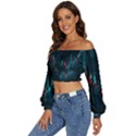 Flag Patterns On Forex Charts Long Sleeve Crinkled Weave Crop Top View2