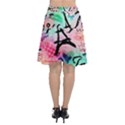 From Paris Abstract Art Pattern Chiffon Wrap Front Skirt View2