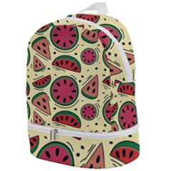 Watermelon Pattern Slices Fruit Zip Bottom Backpack