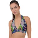 Ethnic Pattern Abstract Halter Plunge Bikini Top View1