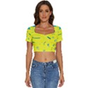 Summer Fun Short Sleeve Square Neckline Crop Top  View1
