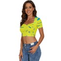 Summer Fun Short Sleeve Square Neckline Crop Top  View2