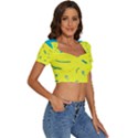 Summer Fun Short Sleeve Square Neckline Crop Top  View3