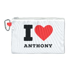 I Love Anthony  Canvas Cosmetic Bag (large) by ilovewhateva