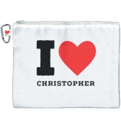 I Love Christopher  Canvas Cosmetic Bag (xxxl) by ilovewhateva