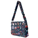Vector Set Cute Christmas Elements Santa Penguin Deer Bear Fox Owl Trees Snowman Bird Angel More Full Print Messenger Bag (M) View2