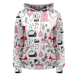 Christmas Themed Seamless Pattern Women s Pullover Hoodie by Semog4