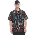 Stained Glass Mosaic Abstract Men s Short Sleeve Shirt View1