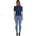 Flower Vase Pattern Puffed Short Sleeve Button Up Jacket View4