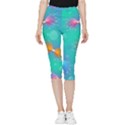 Non Seamless Pattern Blues Bright Inside Out Lightweight Velour Capri Leggings  View1