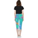 Non Seamless Pattern Blues Bright Inside Out Lightweight Velour Capri Leggings  View2