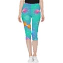Non Seamless Pattern Blues Bright Inside Out Lightweight Velour Capri Leggings  View3