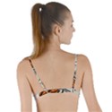 Cat Playing The Violin Art Tie Up Cut Bikini Top View2