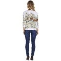 Cat Playing The Violin Art Women s One-Button 3/4 Sleeve Short Jacket View4