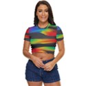 Colorful Background Side Button Cropped Tee View1