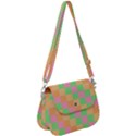 Checkerboard-pastel-squares Saddle Handbag View1