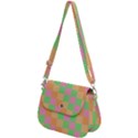 Checkerboard-pastel-squares Saddle Handbag View2