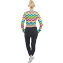 Chevron-pattern-design-texture Long Sleeve Cropped Velvet Jacket View2