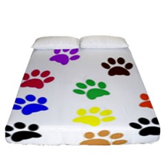 Pawprints-paw-prints-paw-animal Fitted Sheet (king Size)