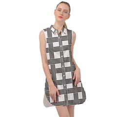 Seamless-stripe-pattern-lines Sleeveless Shirt Dress by Semog4