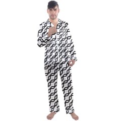 Diagonal-stripe-pattern Men s Long Sleeve Satin Pajamas Set