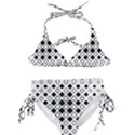 Square-diagonal-pattern-monochrome Kids  Classic Bikini Set View1