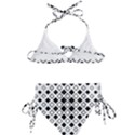 Square-diagonal-pattern-monochrome Kids  Classic Bikini Set View2